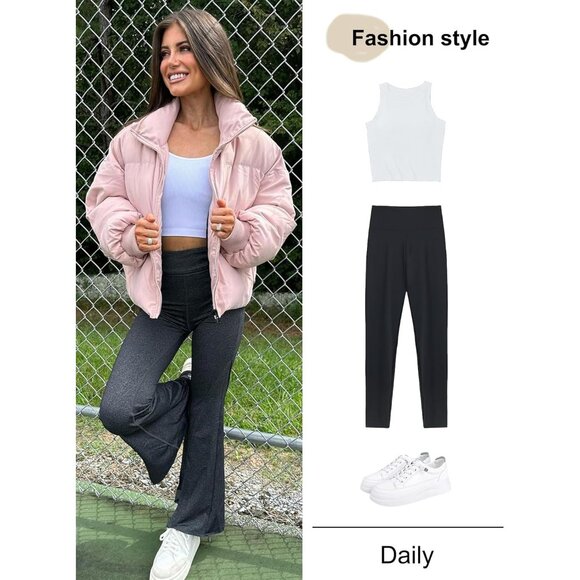 Women’s Light pink Winter Cropped Coat Short Warm Imported Quilted Puffer Jacket - Picture 5 of 6